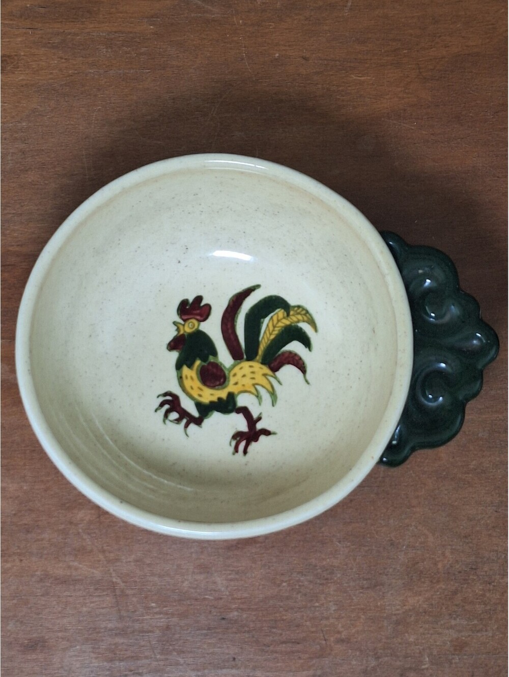 vintage Metlox Poppytrail California Provincial Rooster Handled Bowl